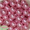 24mm Pink Faux Pearl Bubblegum Beads Bulk