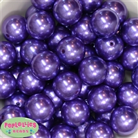 24mm Purple Faux Pearl Bubblegum Beads