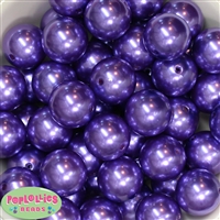 24mm Purple Faux Pearl Bubblegum Beads Bulk