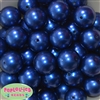 24mm Royal  Blue Faux Pearl Bubblegum Beads