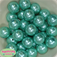 24mm Turquoise Faux Pearl Bubblegum Beads Bulk
