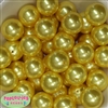 24mm Yellow Faux Pearl Bubblegum Beads Bulk
