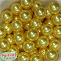 24mm Yellow Faux Pearl Bubblegum Beads Bulk