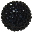 24mm Black Metallic Resin Rhinestone Bubblegum Beads