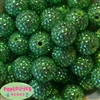 24mm Green Metallic Resin Rhinestone Bubblegum Beads