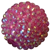 24mm Pink Metallic Resin Rhinestone Bubblegum Bead