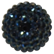 24mm Navy Blue Metallic Resin Rhinestone Bubblegum Beads