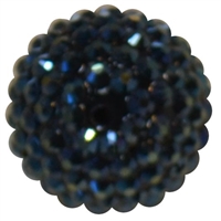 24mm Navy Blue Metallic Resin Rhinestone Bubblegum Beads