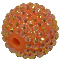 24mm Orange AB Resin Rhinestone Bubblegum Bead