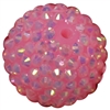 24mm Pink Metallic Resin Rhinestone Bubblegum Bead