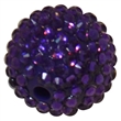 24mm Purple Metallic Resin Rhinestone Bubblegum Beads