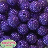 24mm Purple Metallic Resin Rhinestone Bubblegum Beads