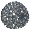 24mm Silver Metallic Resin Rhinestone Bubblegum Beads