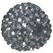 24mm Silver Metallic Resin Rhinestone Bubblegum Beads