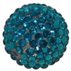 24mm Turquoise Metallic Resin Rhinestone Bubblegum Beads