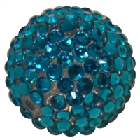 24mm Turquoise Metallic Resin Rhinestone Bubblegum Beads