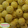 24mm Yellow Resin Rhinestone Bubblegum Beads