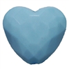 25mm Chunky Facet Baby Blue Heart Bead