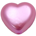 25mm Pink Pearl Heart Bead Pendant