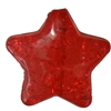 27mm Red Clear Crackle Star Shaped Acrylic Beads