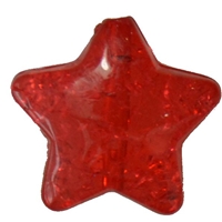 27mm Red Clear Crackle Star Shaped Acrylic Beads