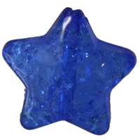 27mm Royal Blue Crackle Star Shaped Acrylic Beads