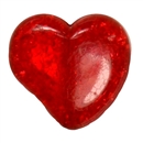 27mm Chunky Crackle Red Heart Bead