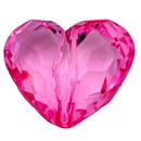 29mm Chunky Clear Pink Heart Bead