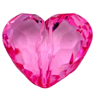 29mm Chunky Clear Pink Heart Bead