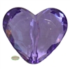 29mm Chunky Clear Lavender Heart Bead