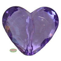 29mm Chunky Clear Lavender Heart Bead