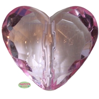 29mm Chunky Clear Pink Heart Bead