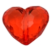 25mm Chunky Clear Red Heart Bead