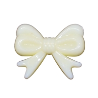 30mm Cream Bow Bubblegum Beads