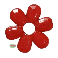 33mm Solid Red Flower Bead add center