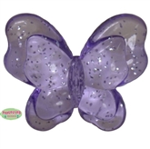35mm Clear Glitter Lavender Butterfly Bead