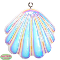 White Acrylic Iridescent Miracle Seashell Pendant