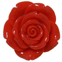42mm Red Resin Flower Bead