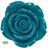 42mm Teal Resin Flower Bead