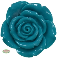 42mm Teal Resin Flower Bead