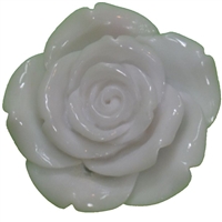 42mm White Resin Flower Bead