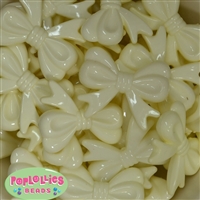 45mm Cream Bow Bubblegum Beads