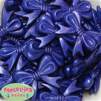 45mm Navy Blue Bow Bubblegum Bead