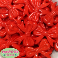 45mm Red Bow Bubblegum Beads Bulk