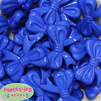 45mm Royal Blue Bow Bubblegum Beads