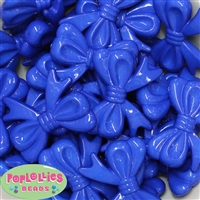 45mm Royal Blue Bow Bubblegum Beads Bulk