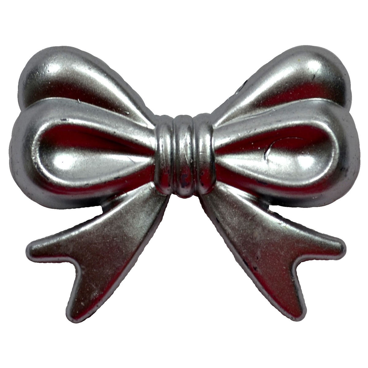 45mm Metallic Silver Bow Bubblegum Beads