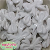 45mm White Bow Bubblegum Beads