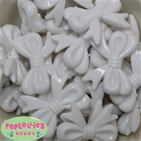 45mm White Bow Bubblegum Beads Bulk