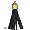 50mm Black Leather Look Tassel